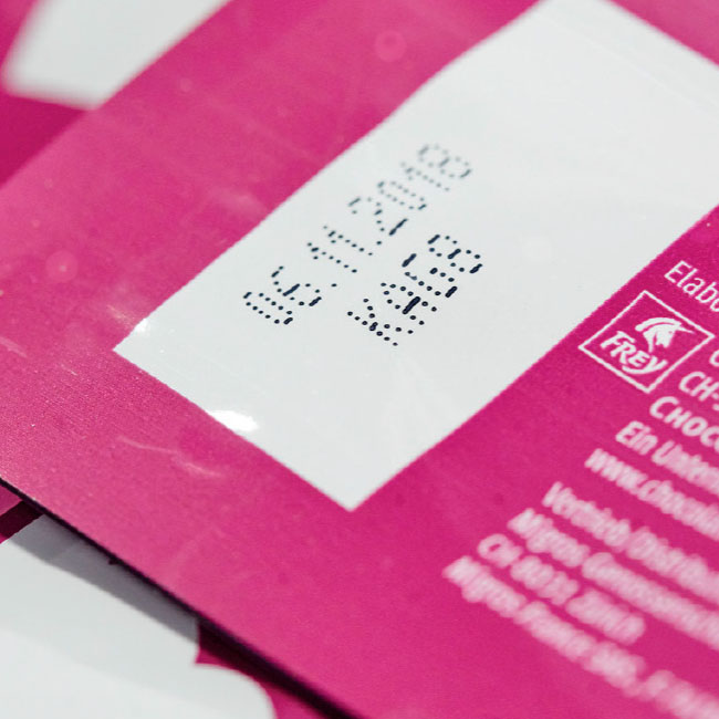 MHD auf einer Süßigkeitenverpackung