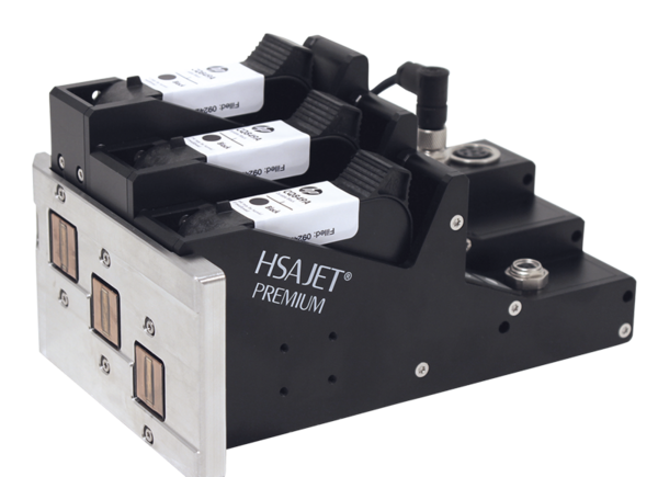 HSAJET Premium 3-Pen Druckkopf – modulare Einheit mit drei Tintenpatronen für flexible industrielle Kennzeichnung