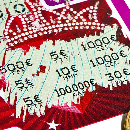 aufgerubbeltes Los mit HSAJET druck