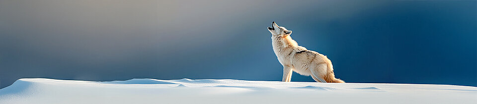 Heulender Wolf als Kontakt-CTA für Wolf Signiertechnik