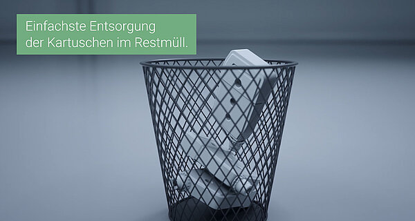 Smart.Efficiency: leere Kartusche im Restmüll