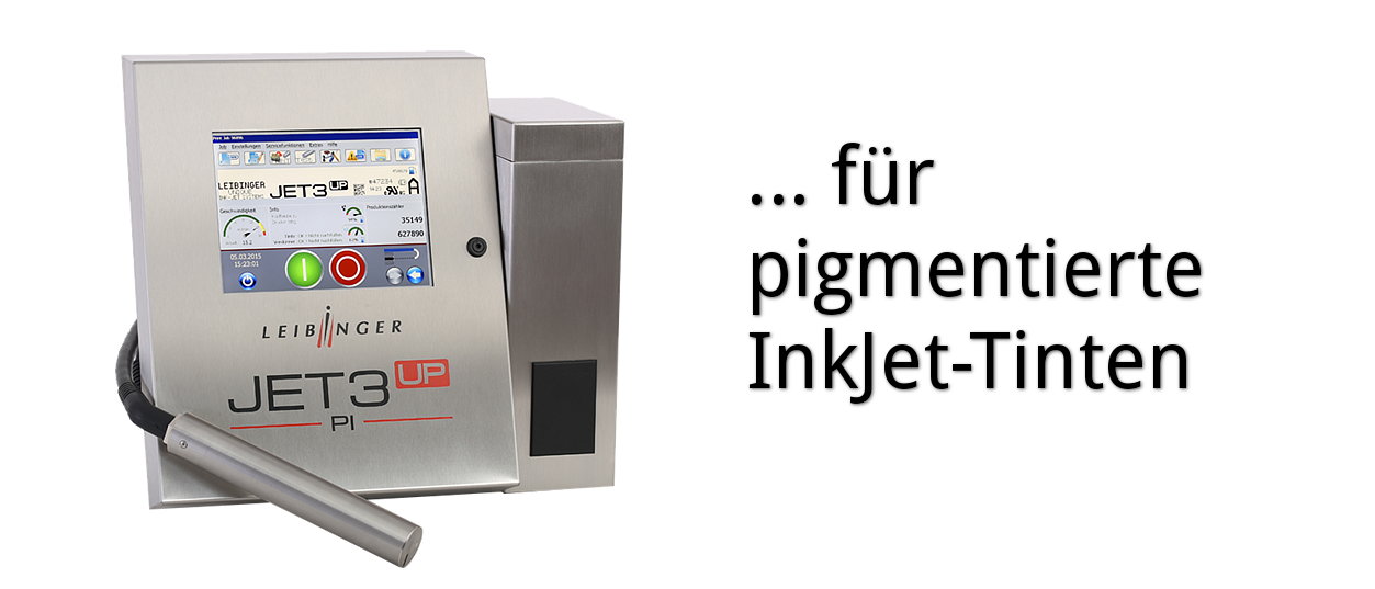 Industrielles Kennzeichnungs- und Beschriftungssystem Produktkennzeichnungssystem Leibinger JET 3 up PI für pigmentierte InkJet-Tinten