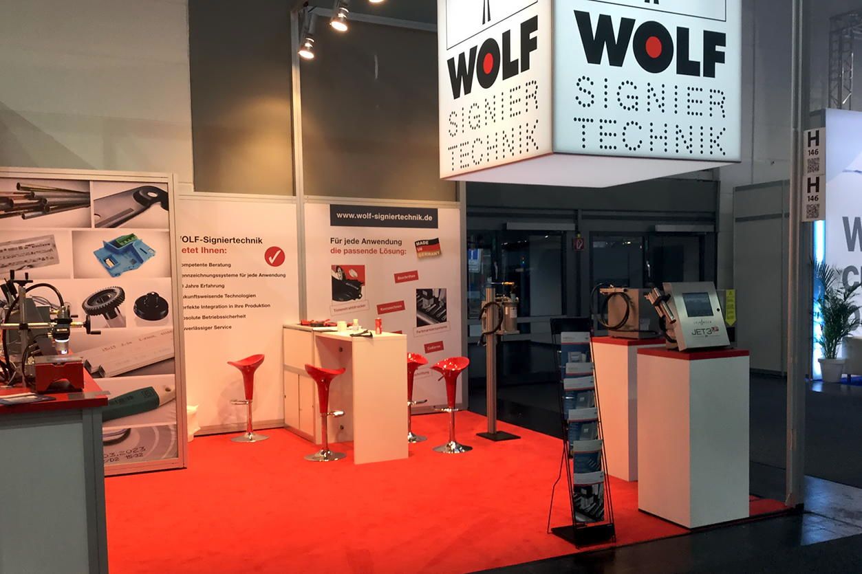Für jede Anwendung die passende Lösung! WOLF-Signiertechnik Messestand EuroBLECH